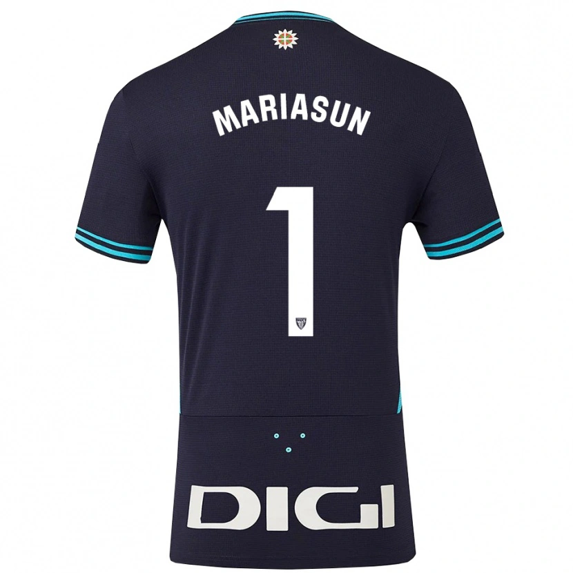 Danxen Bambino Maglia María Asunción Quiñones Goikoetxea #1 Blu Scuro Azzurro Kit Gara Away 2025/26 Maglietta
