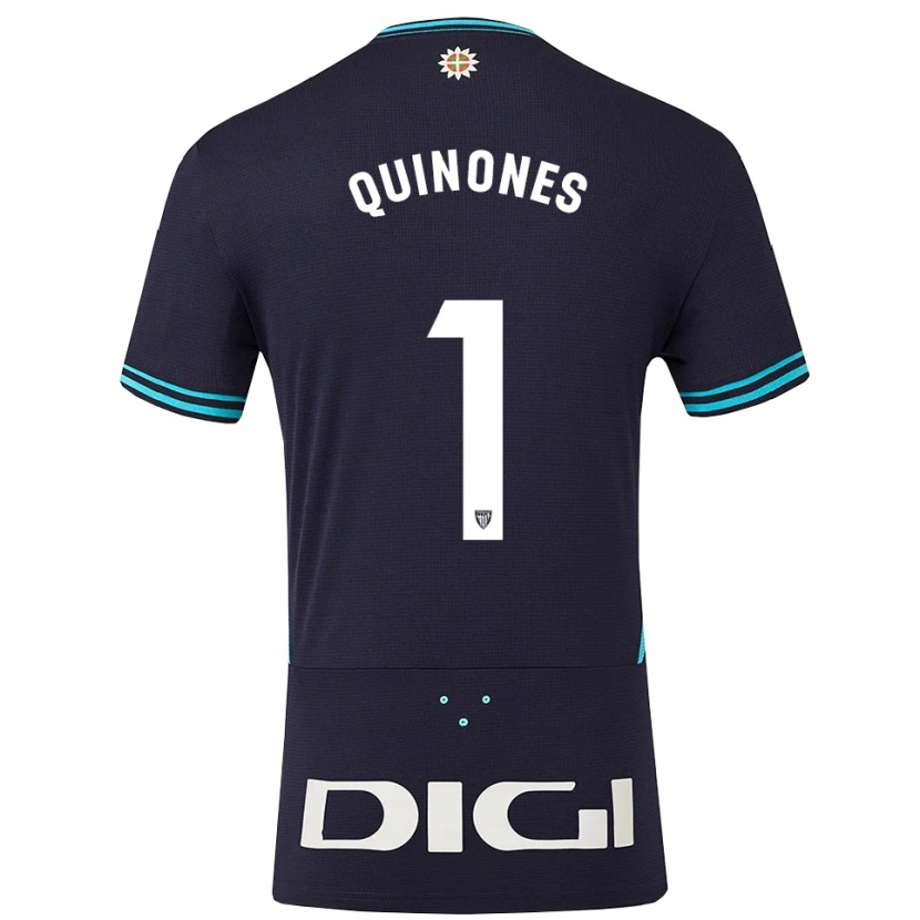 Danxen Bambino Maglia Mariasun Quiñones #1 Blu Scuro Azzurro Kit Gara Away 2025/26 Maglietta