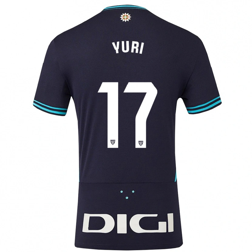 Danxen Bambino Maglia Yuri Berchiche #17 Blu Scuro Azzurro Kit Gara Away 2025/26 Maglietta