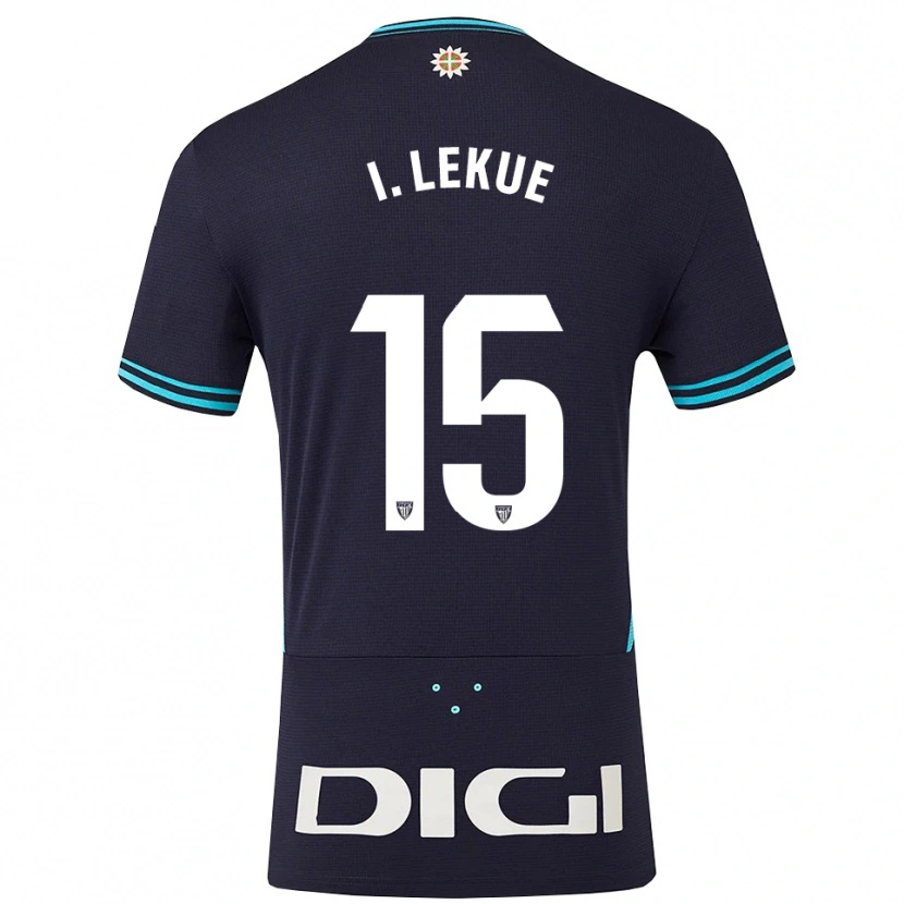 Danxen Bambino Maglia Iñigo Lekue #15 Blu Scuro Azzurro Kit Gara Away 2025/26 Maglietta