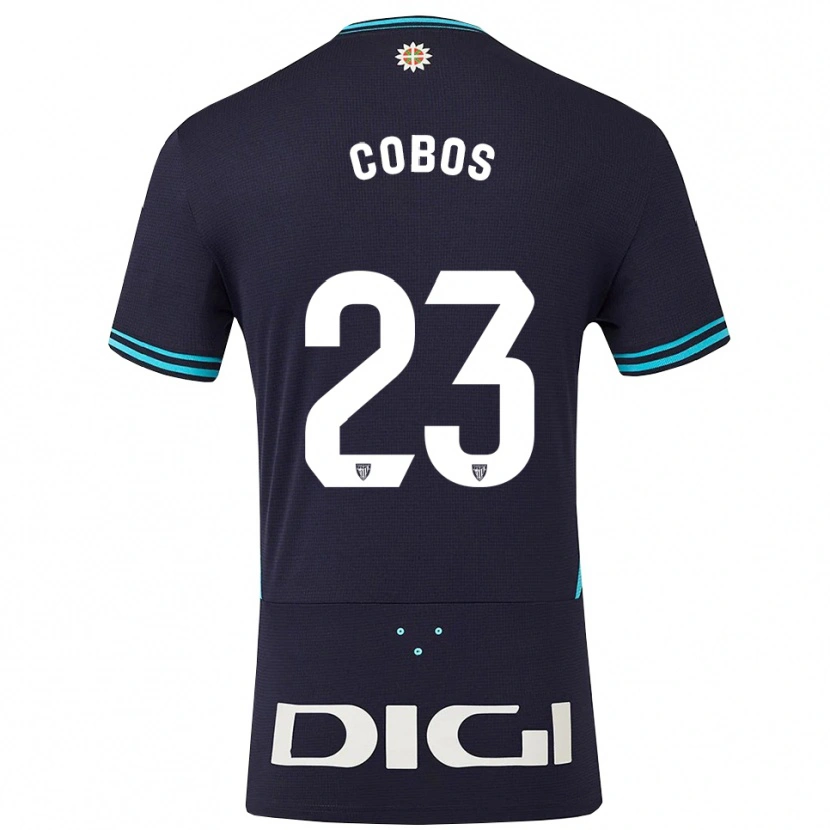 Danxen Bambino Maglia Alain Cobos #23 Blu Scuro Azzurro Kit Gara Away 2025/26 Maglietta