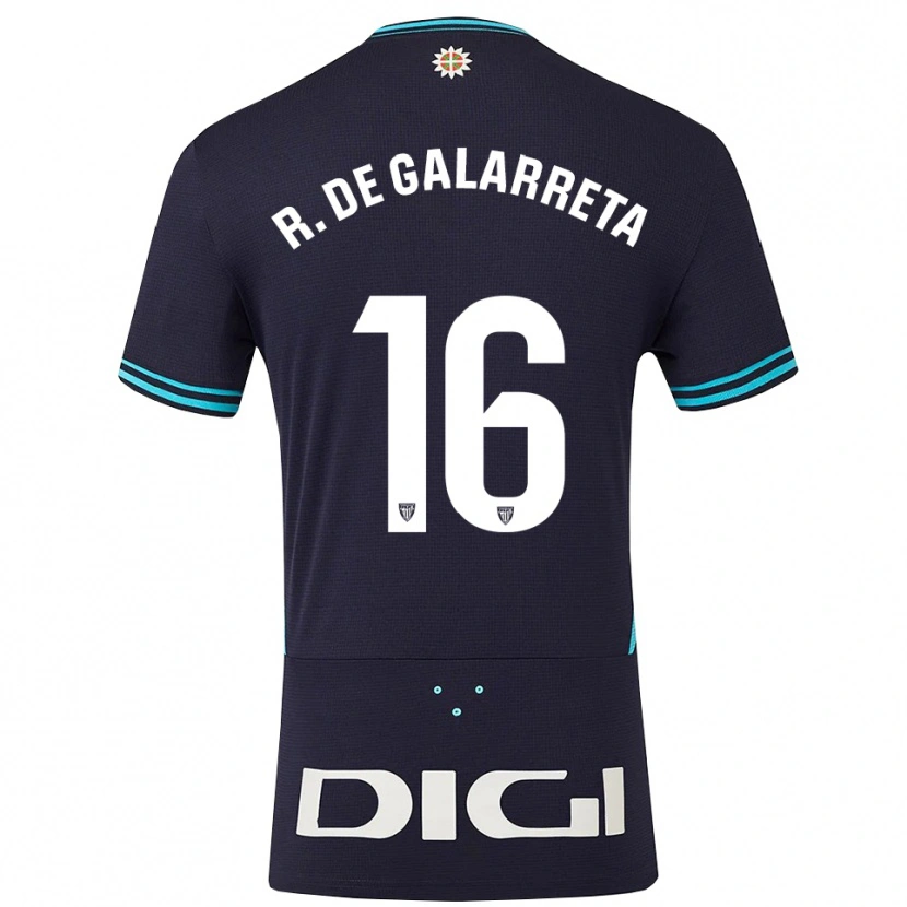 Danxen Bambino Maglia Iñigo Ruiz De Galarreta #16 Blu Scuro Azzurro Kit Gara Away 2025/26 Maglietta