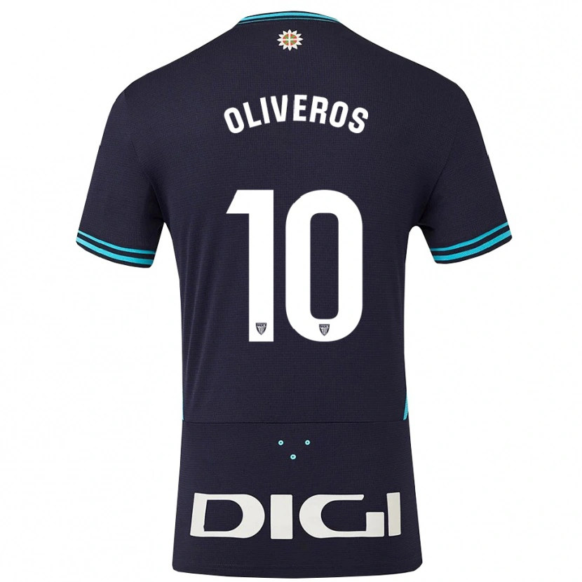 Danxen Bambino Maglia Aimar Oliveros #10 Blu Scuro Azzurro Kit Gara Away 2025/26 Maglietta