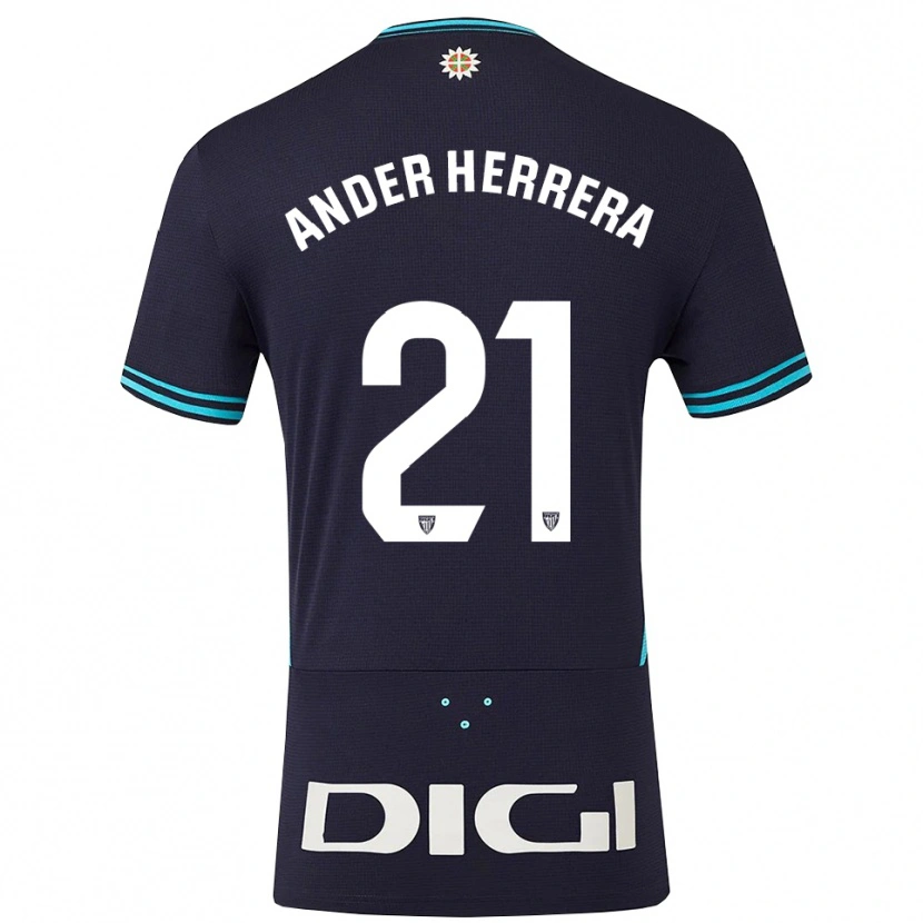 Danxen Bambino Maglia Ander Herrera #21 Blu Scuro Azzurro Kit Gara Away 2025/26 Maglietta