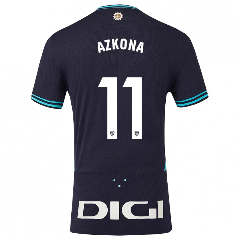 Danxen Bambino Maglia Ane Azkona Fuente #11 Blu Scuro Azzurro Kit Gara Away 2025/26 Maglietta