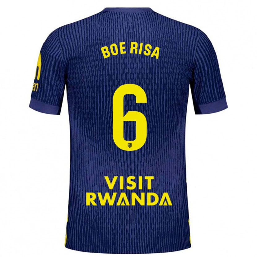Danxen Bambino Maglia Vilde Bøe Risa #6 Blu Scuro Giallo Kit Gara Away 2025/26 Maglietta