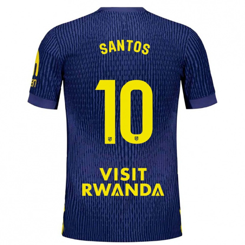 Danxen Bambino Maglia Leicy Santos #10 Blu Scuro Giallo Kit Gara Away 2025/26 Maglietta
