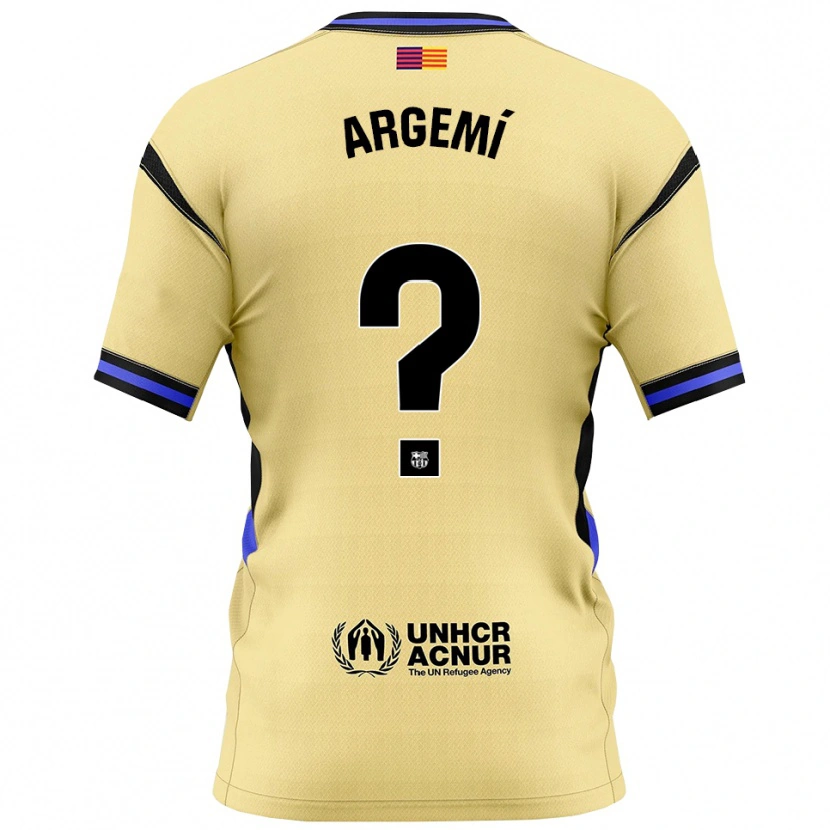 Danxen Bambino Maglia Adam Argemí #0 Giallo Nero Kit Gara Away 2025/26 Maglietta