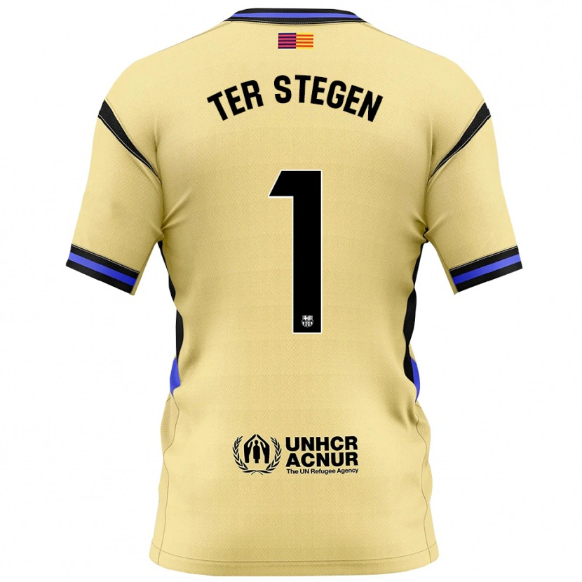 Danxen Bambino Maglia Marc-André Ter Stegen #1 Giallo Nero Kit Gara Away 2025/26 Maglietta