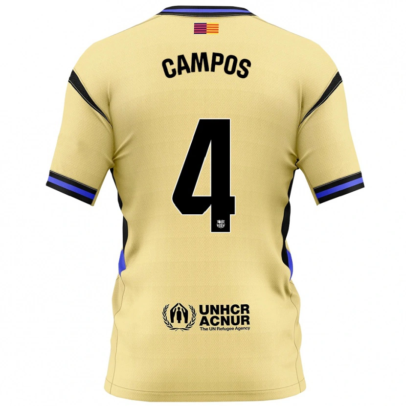 Danxen Bambino Maglia Alex Campos #4 Giallo Nero Kit Gara Away 2025/26 Maglietta