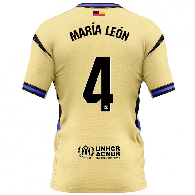 Danxen Bambino Maglia María Pilar León #4 Giallo Nero Kit Gara Away 2025/26 Maglietta