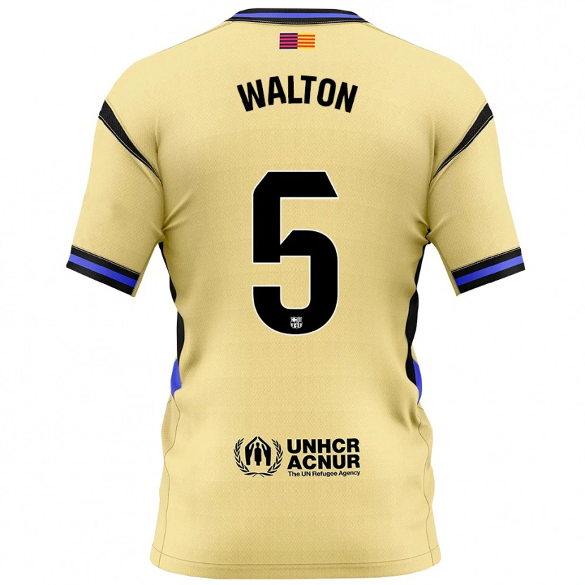 Danxen Bambino Maglia Álex Walton #5 Giallo Nero Kit Gara Away 2025/26 Maglietta