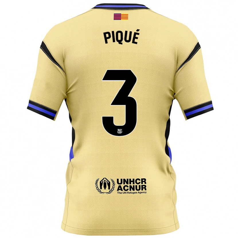 Danxen Bambino Maglia Gerard Pique #3 Giallo Nero Kit Gara Away 2025/26 Maglietta