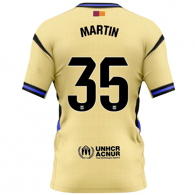 Danxen Bambino Maglia Gerard Martín #35 Giallo Nero Kit Gara Away 2025/26 Maglietta