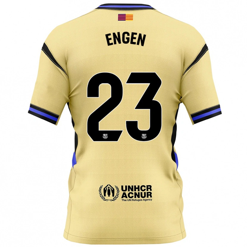 Danxen Bambino Maglia Ingrid Engen #23 Giallo Nero Kit Gara Away 2025/26 Maglietta