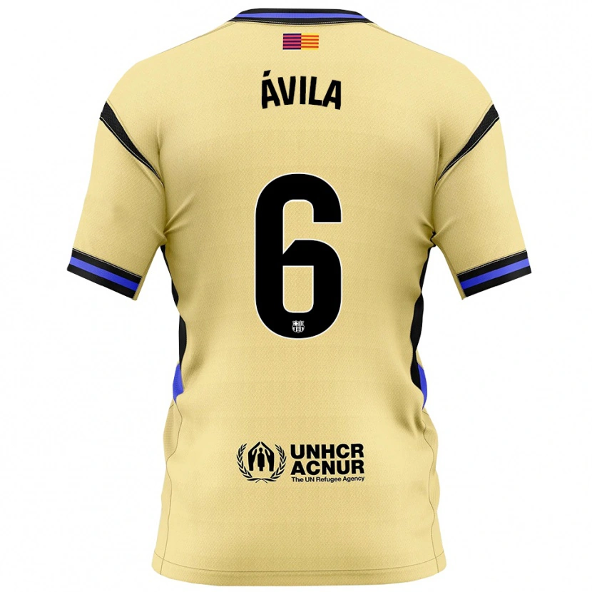 Danxen Bambino Maglia Dani Ávila #6 Giallo Nero Kit Gara Away 2025/26 Maglietta