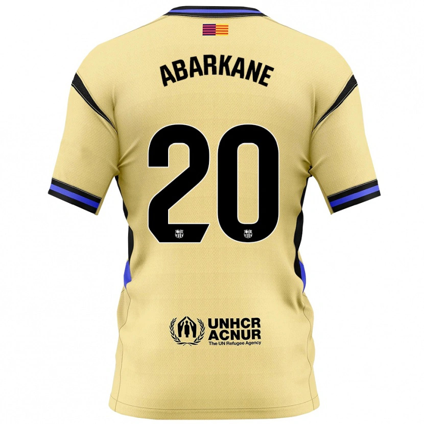 Danxen Bambino Maglia Ahmed Abarkane #20 Giallo Nero Kit Gara Away 2025/26 Maglietta