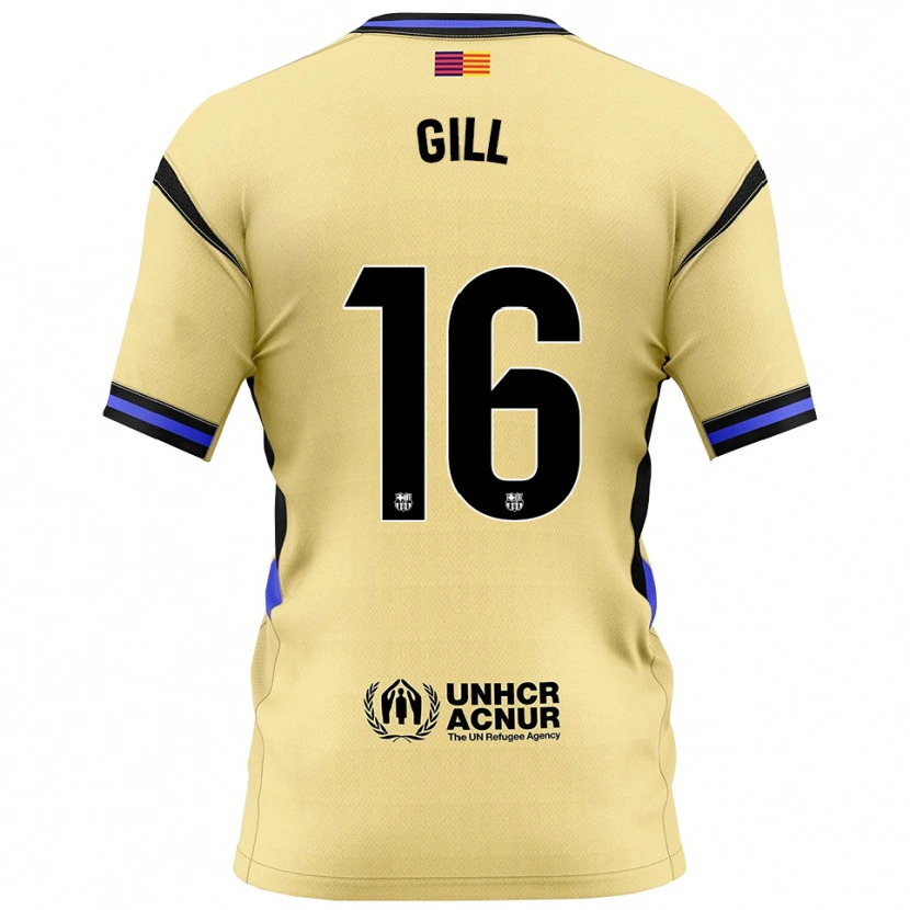 Danxen Bambino Maglia Adrian Gill #16 Giallo Nero Kit Gara Away 2025/26 Maglietta