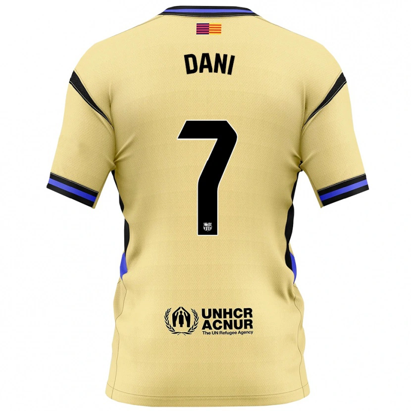 Danxen Bambino Maglia Dani Rodríguez #7 Giallo Nero Kit Gara Away 2025/26 Maglietta