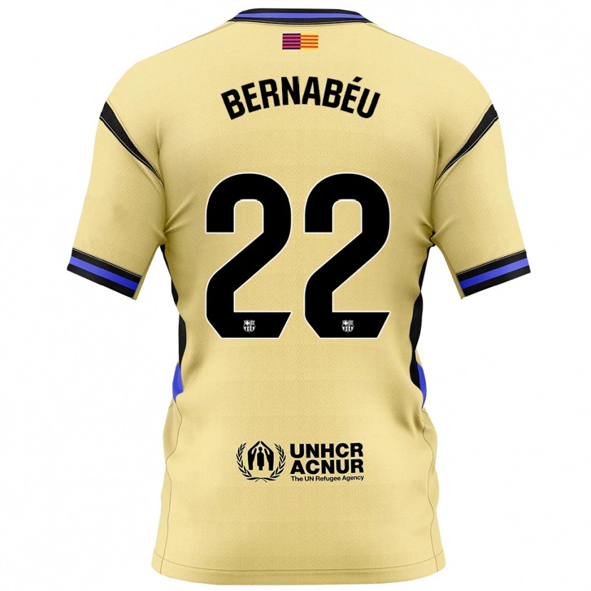 Danxen Bambino Maglia Pol Bernabéu #22 Giallo Nero Kit Gara Away 2025/26 Maglietta