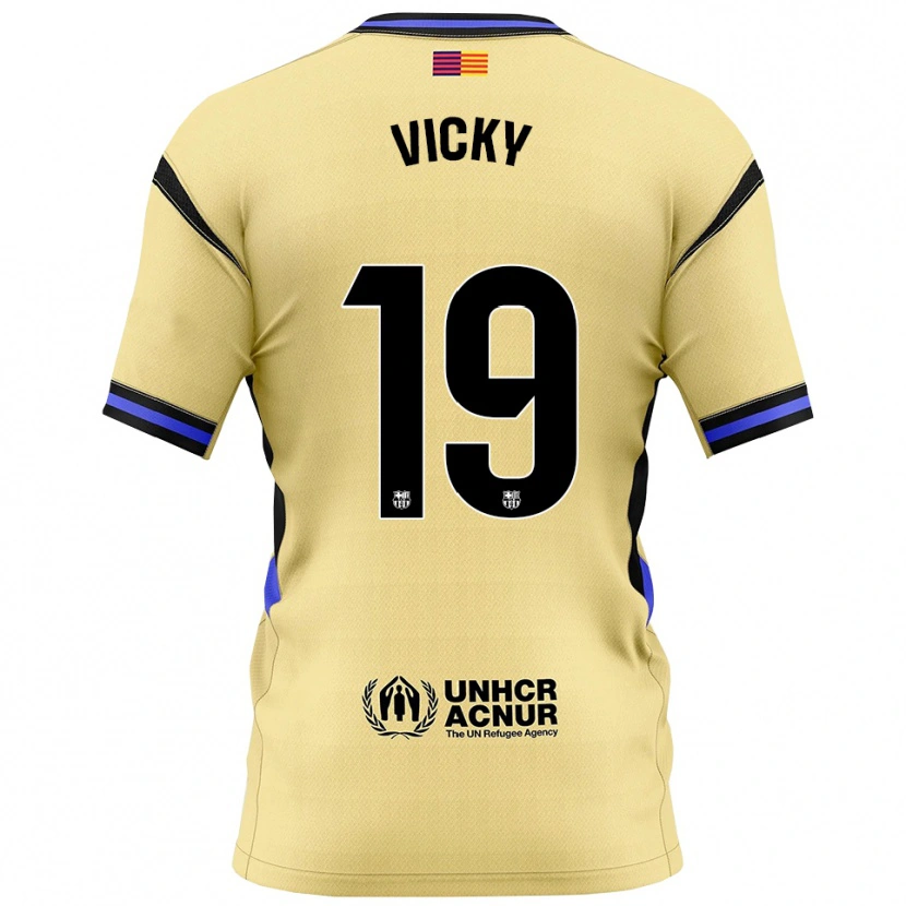 Danxen Bambino Maglia Vicky López #19 Giallo Nero Kit Gara Away 2025/26 Maglietta