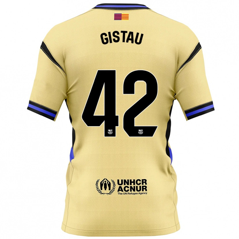 Danxen Bambino Maglia Òscar Gistau #42 Giallo Nero Kit Gara Away 2025/26 Maglietta
