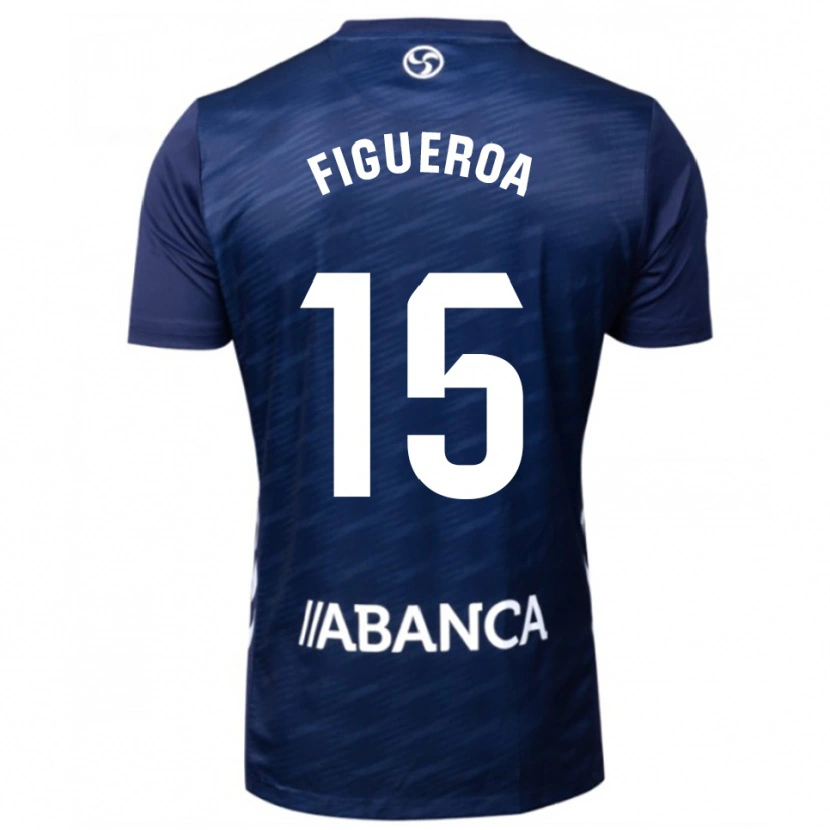 Danxen Bambino Maglia María Figueroa #15 Blu Scuro Bianco Kit Gara Away 2025/26 Maglietta