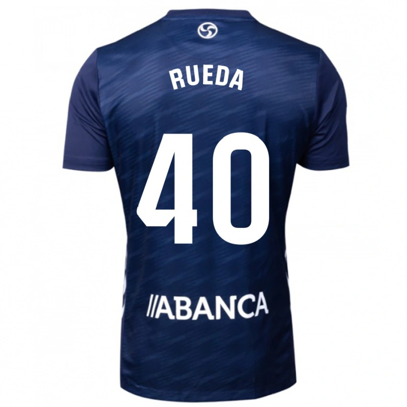 Danxen Bambino Maglia Javi Rueda #40 Blu Scuro Bianco Kit Gara Away 2025/26 Maglietta