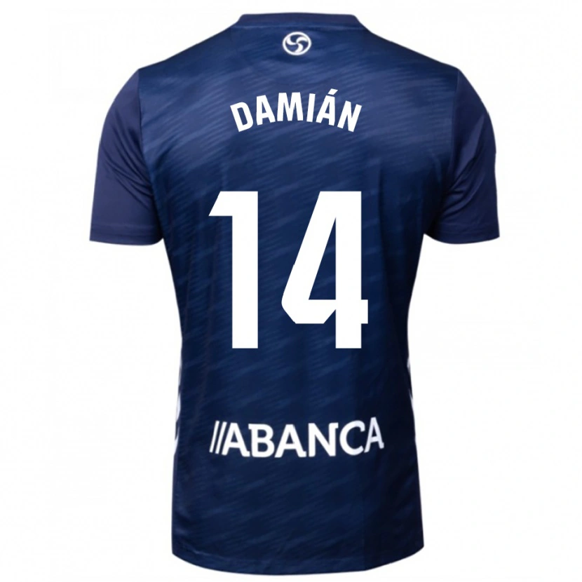 Danxen Bambino Maglia Damián Rodríguez #14 Blu Scuro Bianco Kit Gara Away 2025/26 Maglietta