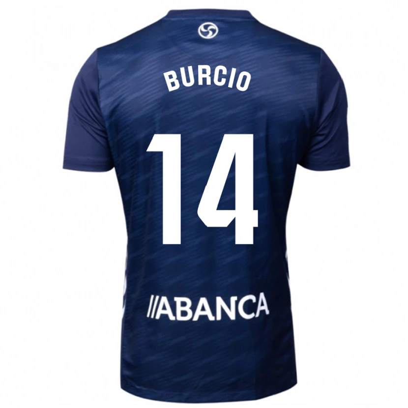 Danxen Bambino Maglia Hugo Burcio #14 Blu Scuro Bianco Kit Gara Away 2025/26 Maglietta