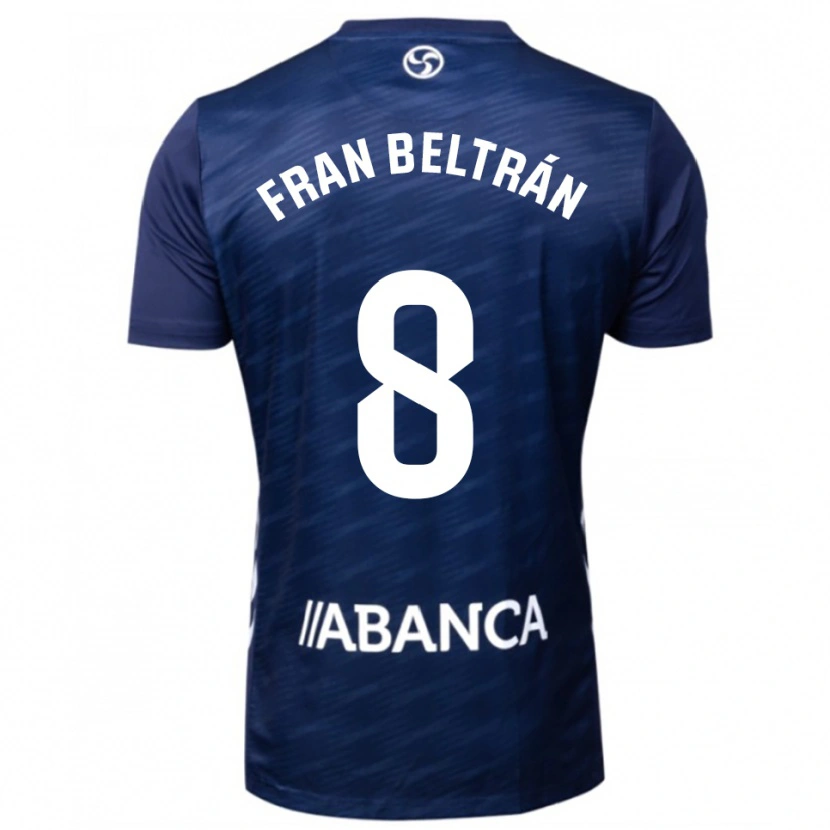 Danxen Bambino Maglia Fran Beltrán #8 Blu Scuro Bianco Kit Gara Away 2025/26 Maglietta