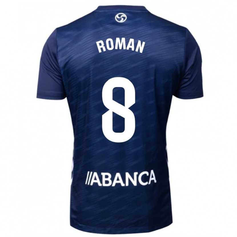 Danxen Bambino Maglia Miguel Román #8 Blu Scuro Bianco Kit Gara Away 2025/26 Maglietta