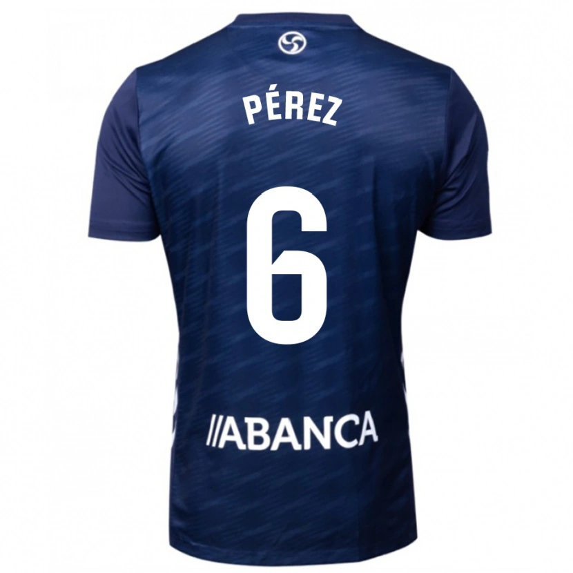 Danxen Bambino Maglia Elena Pérez #6 Blu Scuro Bianco Kit Gara Away 2025/26 Maglietta