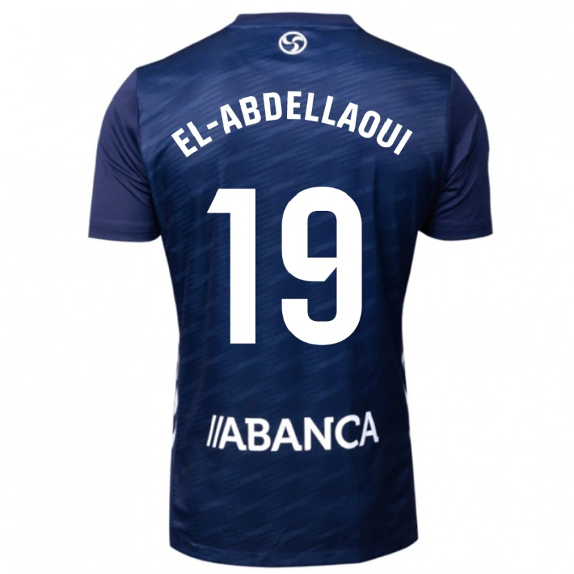 Danxen Bambino Maglia Jones El-Abdellaoui #19 Blu Scuro Bianco Kit Gara Away 2025/26 Maglietta