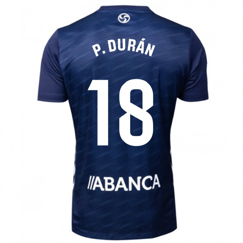 Danxen Bambino Maglia Pablo Durán #18 Blu Scuro Bianco Kit Gara Away 2025/26 Maglietta