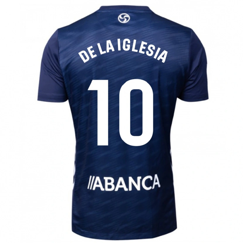 Danxen Bambino Maglia David De La Iglesia #10 Blu Scuro Bianco Kit Gara Away 2025/26 Maglietta
