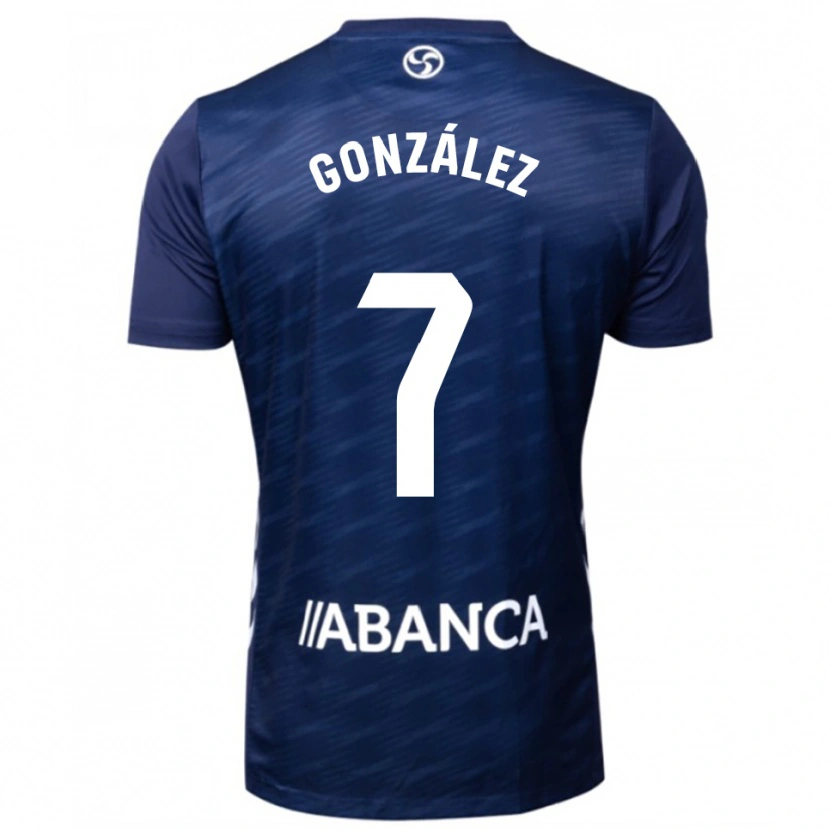 Danxen Bambino Maglia Hugo González #7 Blu Scuro Bianco Kit Gara Away 2025/26 Maglietta