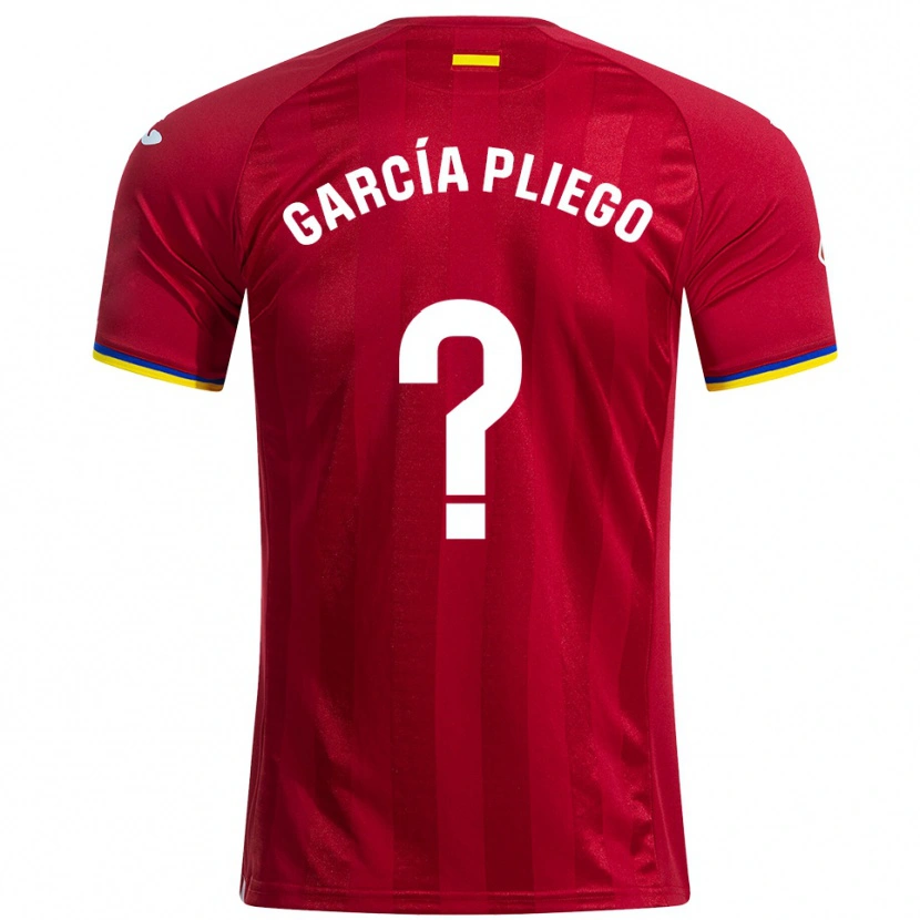 Danxen Bambino Maglia Hugo García Pliego #0 Rosso Giallo Blu Kit Gara Away 2025/26 Maglietta