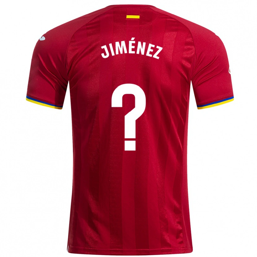 Danxen Bambino Maglia Javier Jiménez #0 Rosso Giallo Blu Kit Gara Away 2025/26 Maglietta
