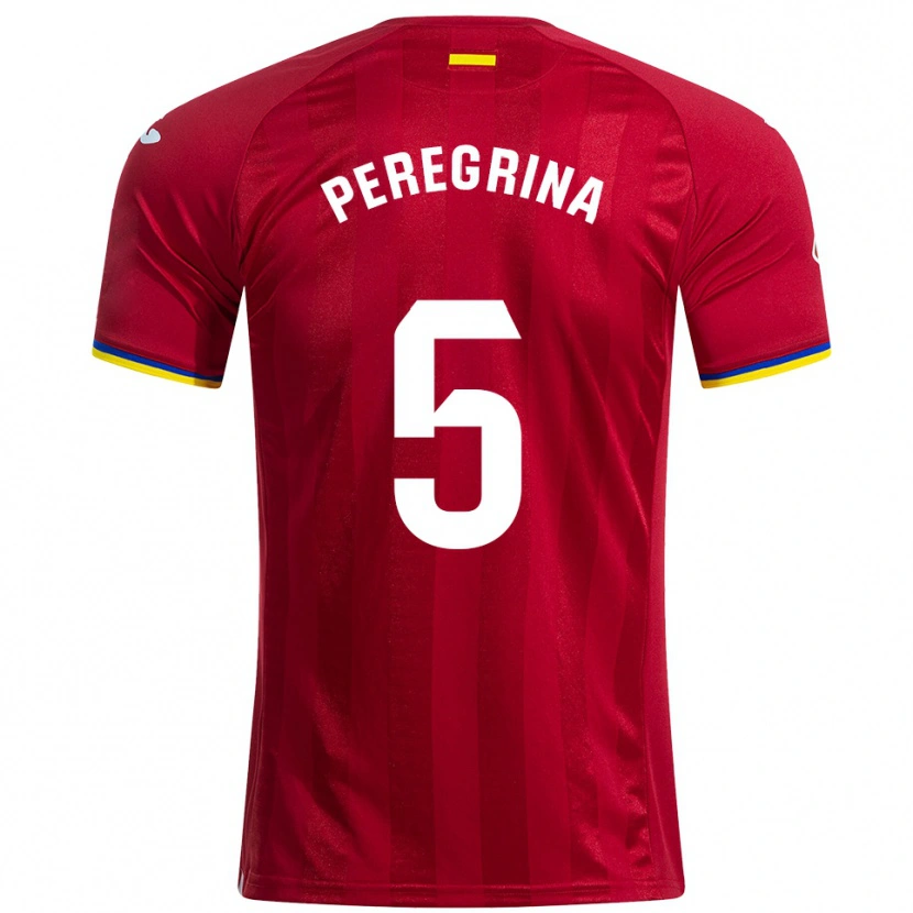 Danxen Bambino Maglia Álvaro Peregrina #5 Rosso Giallo Blu Kit Gara Away 2025/26 Maglietta