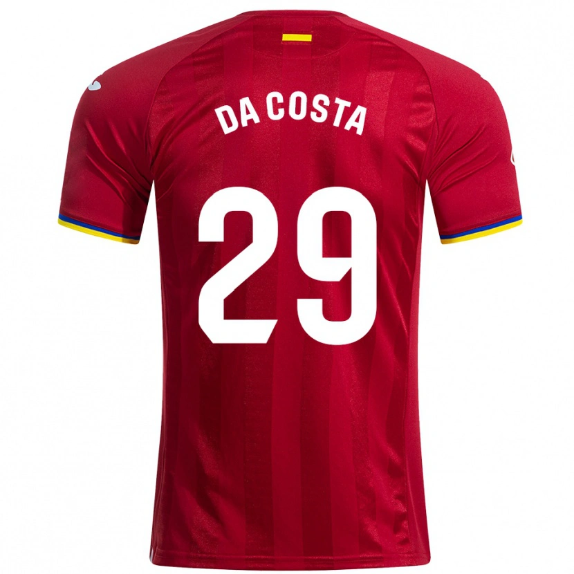Danxen Bambino Maglia Coba Da Costa #29 Rosso Giallo Blu Kit Gara Away 2025/26 Maglietta