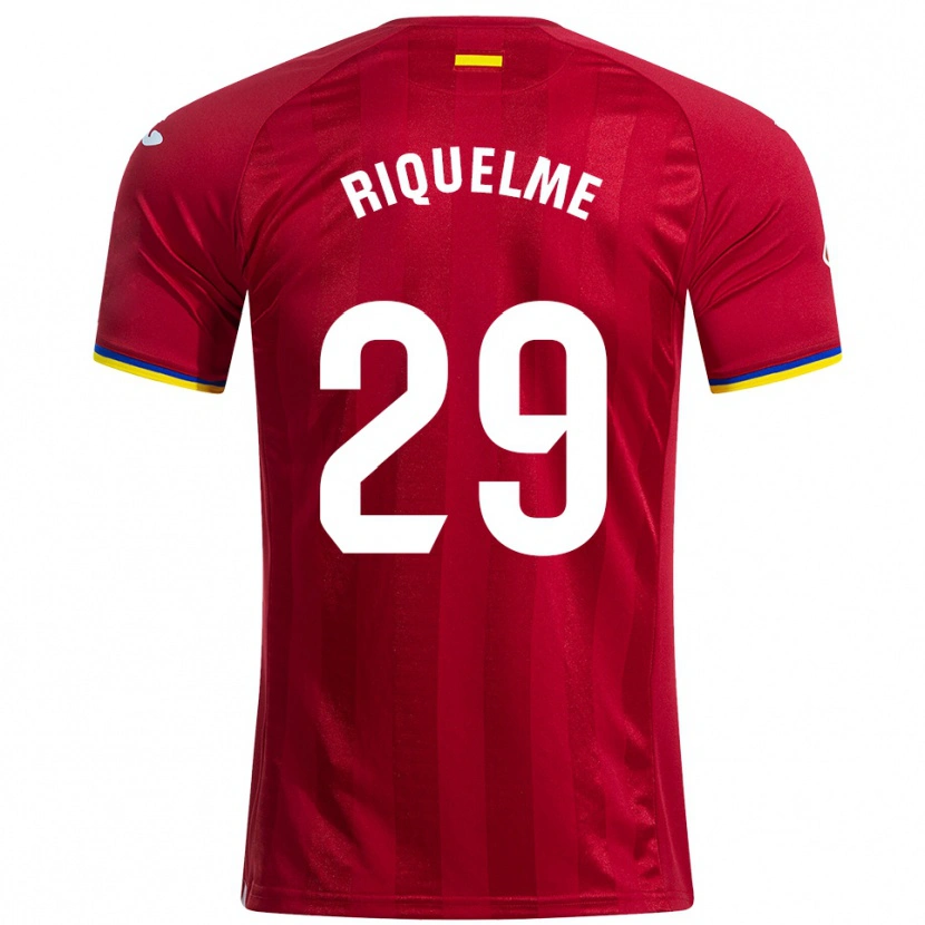 Danxen Bambino Maglia Adrián Riquelme #29 Rosso Giallo Blu Kit Gara Away 2025/26 Maglietta
