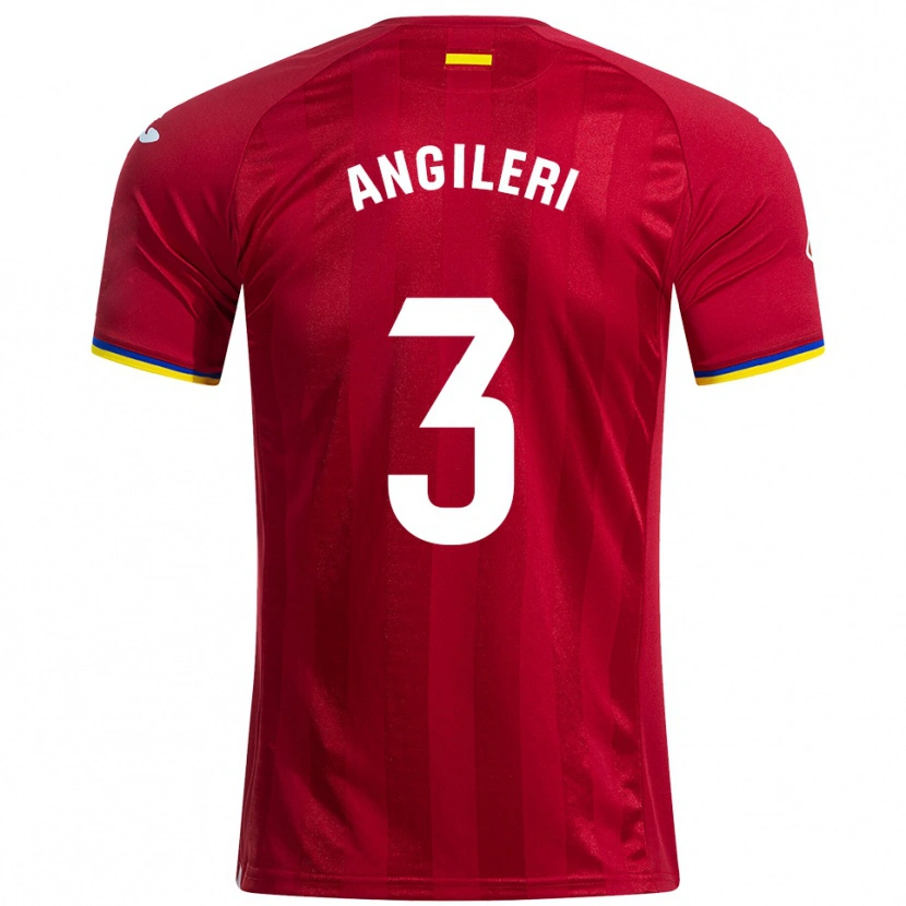 Danxen Bambino Maglia Fabrizio Angileri #3 Rosso Giallo Blu Kit Gara Away 2025/26 Maglietta