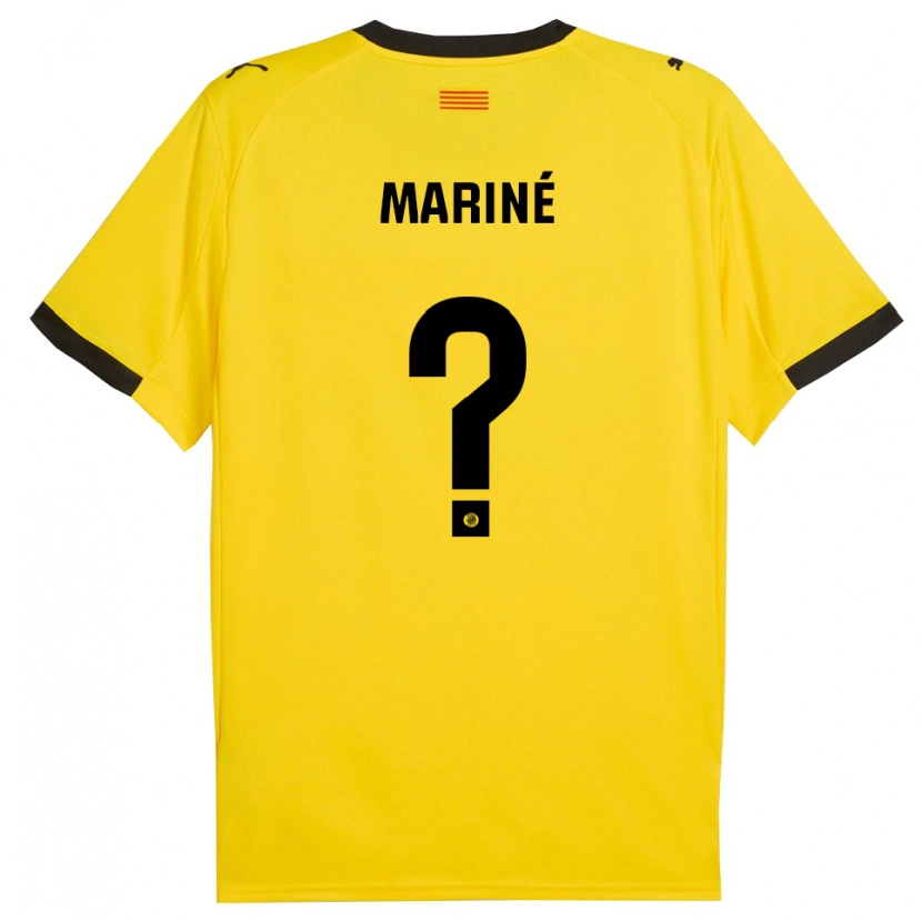 Danxen Bambino Maglia Aleix Mariné #0 Giallo Nero Kit Gara Away 2025/26 Maglietta