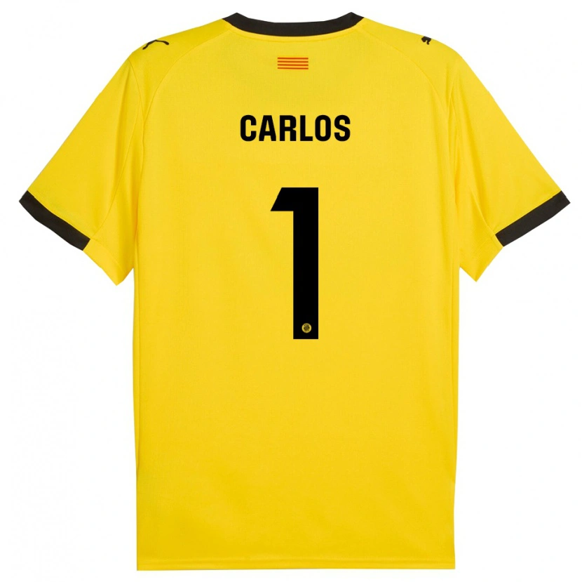 Danxen Bambino Maglia Juan Carlos #1 Giallo Nero Kit Gara Away 2025/26 Maglietta