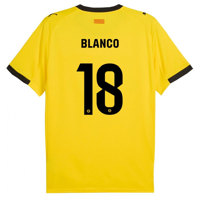 Danxen Bambino Maglia Aaron Blanco #18 Giallo Nero Kit Gara Away 2025/26 Maglietta