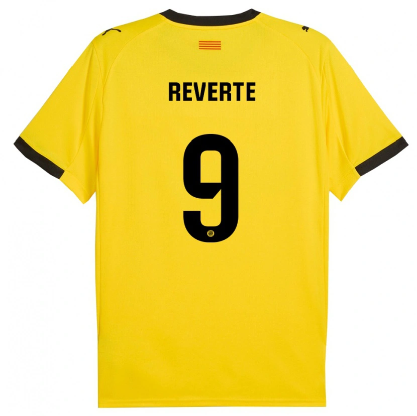 Danxen Bambino Maglia Unai Reverte #9 Giallo Nero Kit Gara Away 2025/26 Maglietta