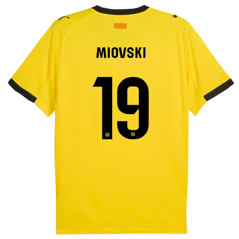 Danxen Bambino Maglia Bojan Miovski #19 Giallo Nero Kit Gara Away 2025/26 Maglietta