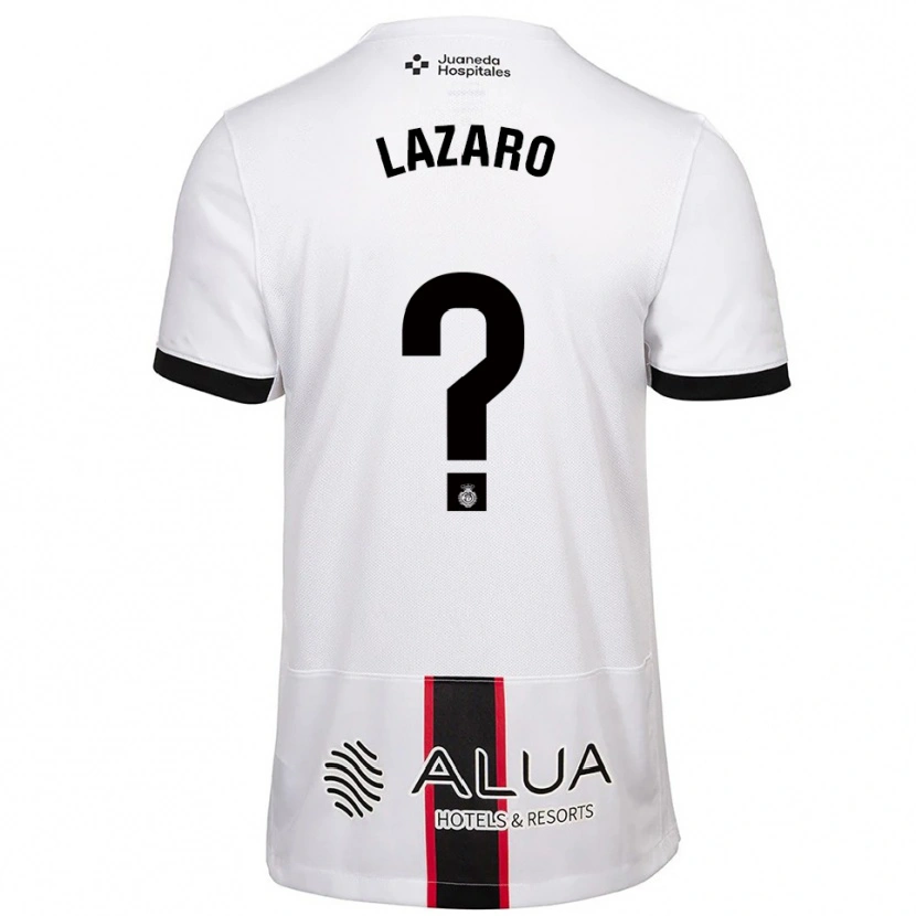 Danxen Bambino Maglia Victor Lázaro #0 Bianco Nero Kit Gara Away 2025/26 Maglietta