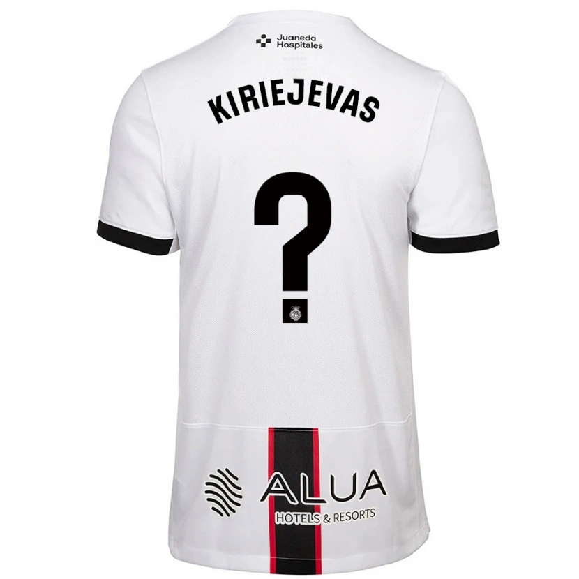 Danxen Bambino Maglia Rimvydas Kiriejevas #0 Bianco Nero Kit Gara Away 2025/26 Maglietta